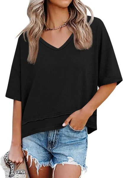 Vesta Women's Top | Lightweight Flowy V-Neck, Breathable Fabric - Hartwella