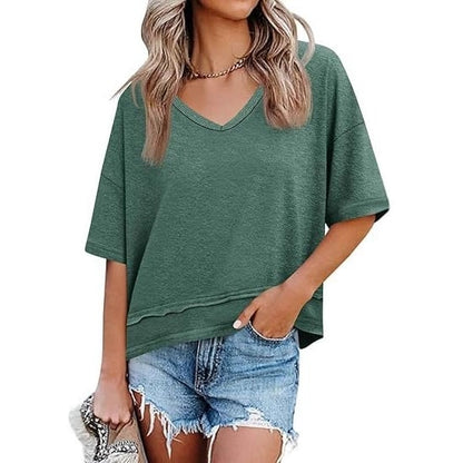 Vesta Women's Top | Lightweight Flowy V-Neck, Breathable Fabric - Hartwella