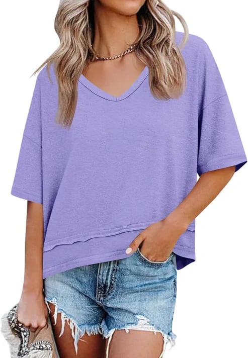 Vesta Women's Top | Lightweight Flowy V-Neck, Breathable Fabric - Hartwella