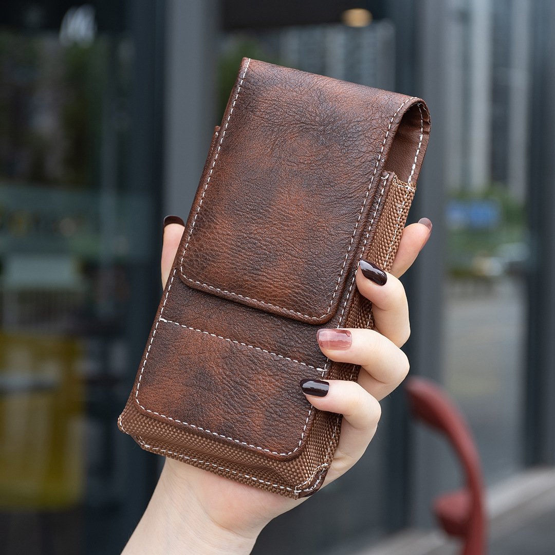 Vexo Phone Pouch | Multi-Pocket Leather Holster with Magnetic Closure - Hartwella