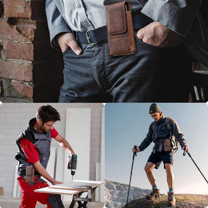 Vexo Phone Pouch | Multi-Pocket Leather Holster with Magnetic Closure - Hartwella