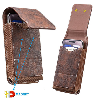 Vexo Phone Pouch | Multi-Pocket Leather Holster with Magnetic Closure - Hartwella