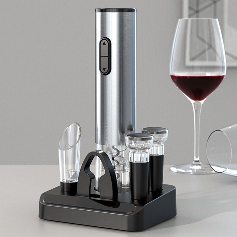 Vino Magic Electric Wine Opener | Effortless Cork Removal, Stainless Steel - Hartwella