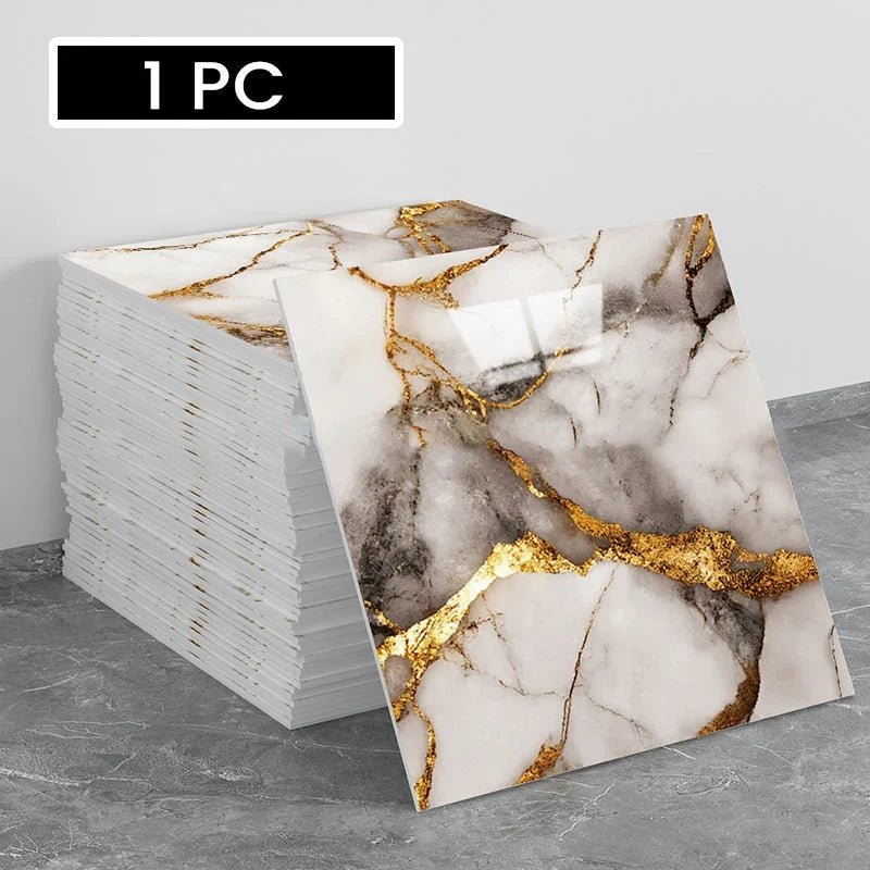 Vinyluxe Peel & Stick Tiles | Waterproof Vinyl, Slip-Resistant, Set of 5 - Hartwella