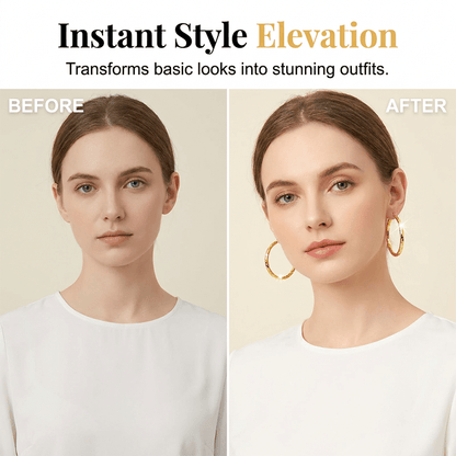 Viora Gold Hoop Earrings | Textured Minimalist Round Design, Secure Snap Closure - Hartwella