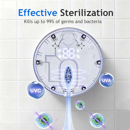 Viora UV Toothbrush Sanitizer | Wall-Mounted, Rechargeable Disinfectant Holder - Hartwella