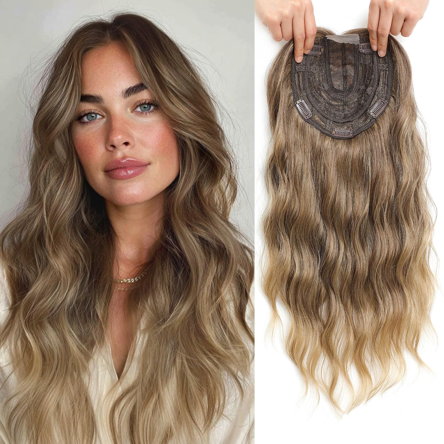 Viora Wavy Hair Topper | Seamless, Lightweight Volume Extension for Women - Hartwella