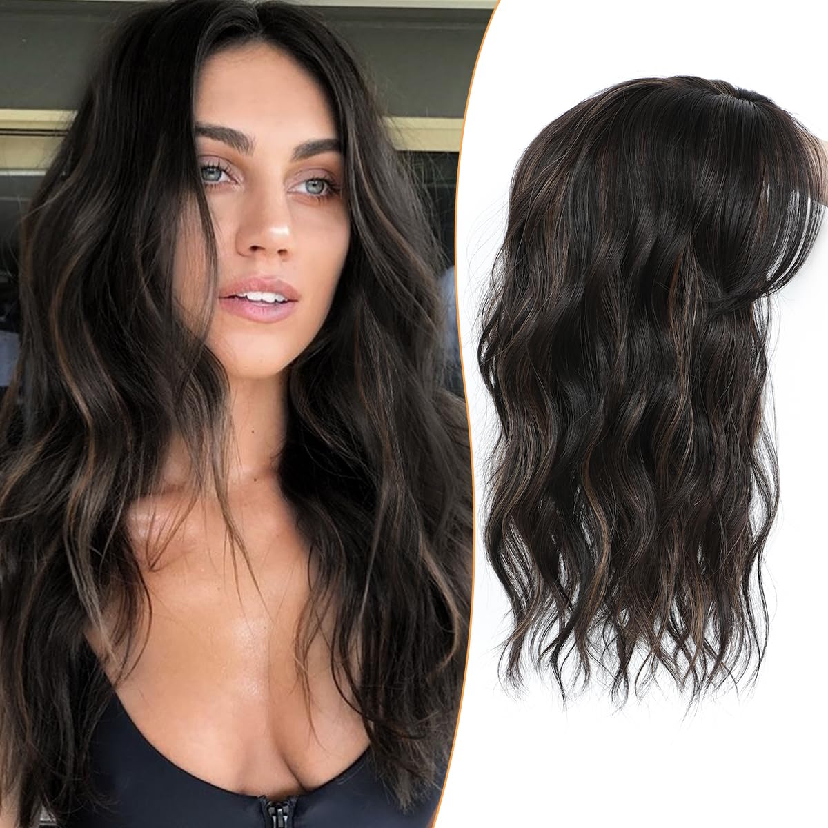 Viora Wavy Hair Topper | Seamless, Lightweight Volume Extension for Women - Hartwella