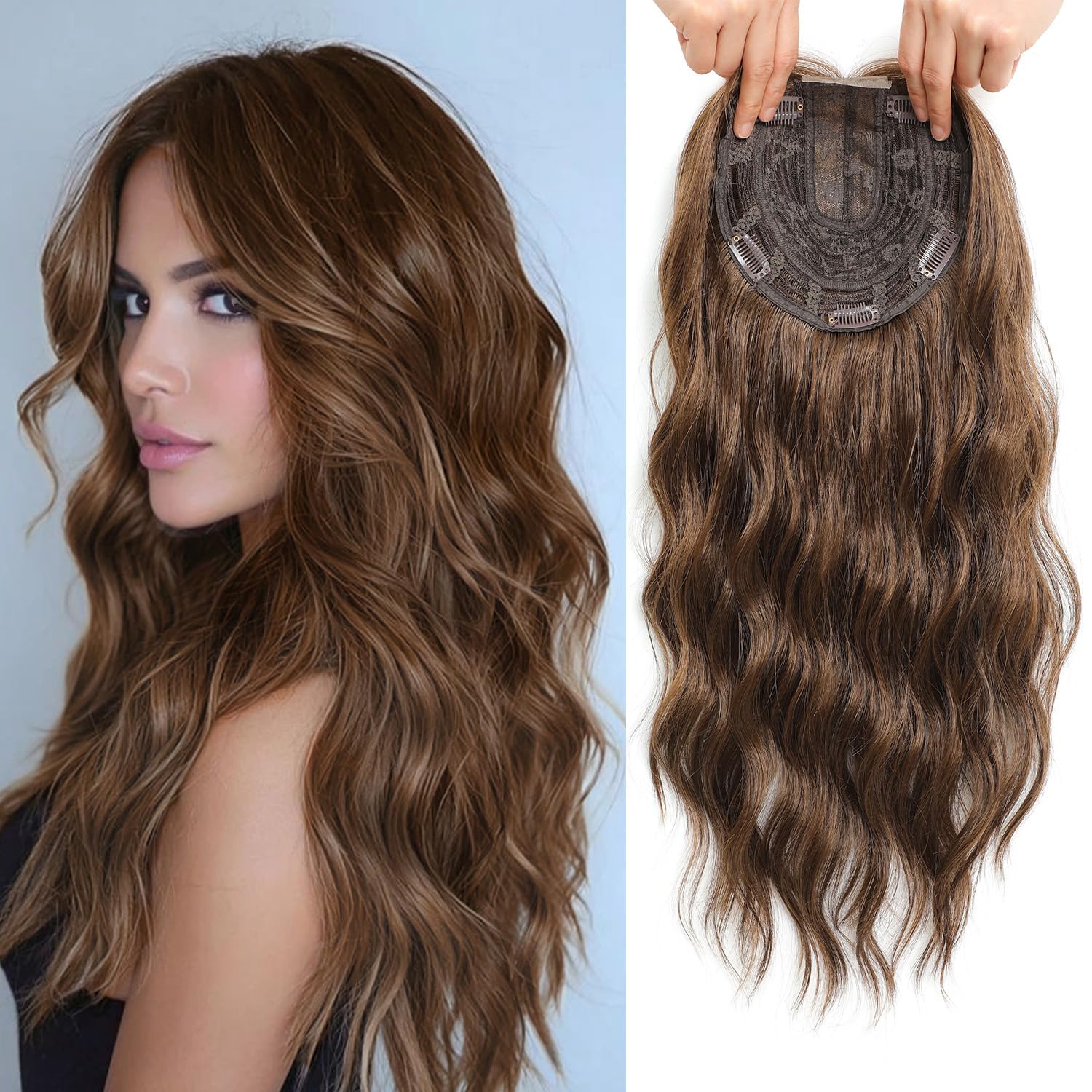 Viora Wavy Hair Topper | Seamless, Lightweight Volume Extension for Women - Hartwella