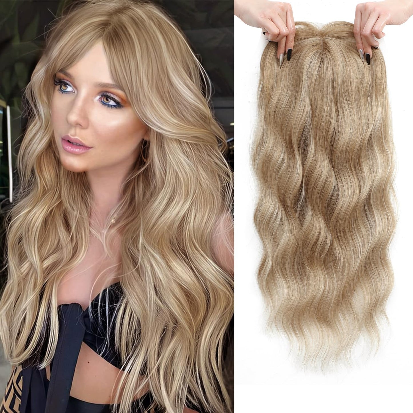 Viora Wavy Hair Topper | Seamless, Lightweight Volume Extension for Women - Hartwella