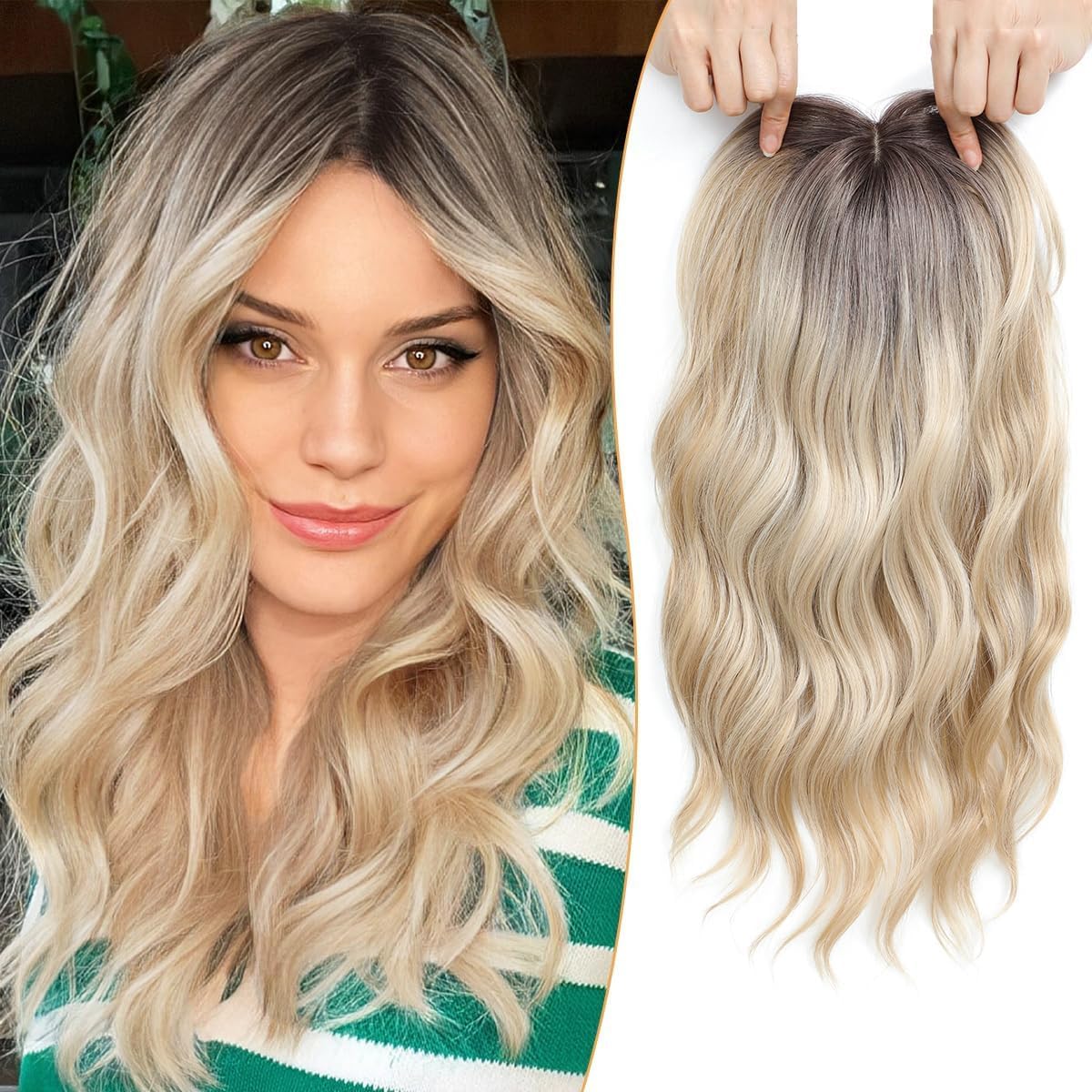 Viora Wavy Hair Topper | Seamless, Lightweight Volume Extension for Women - Hartwella