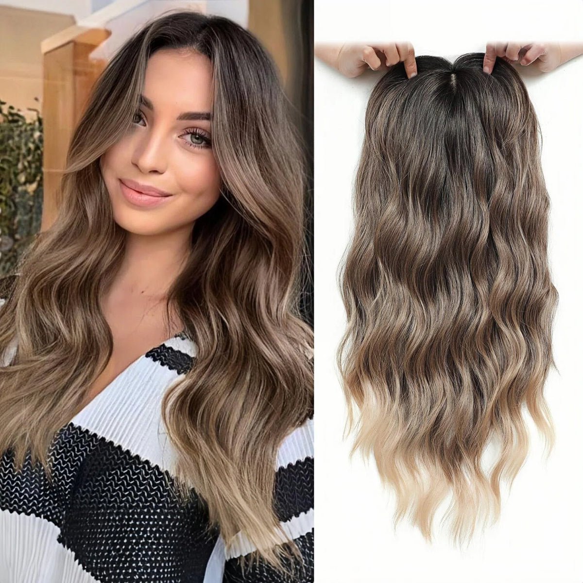 Viora Wavy Hair Topper | Seamless, Lightweight Volume Extension for Women - Hartwella