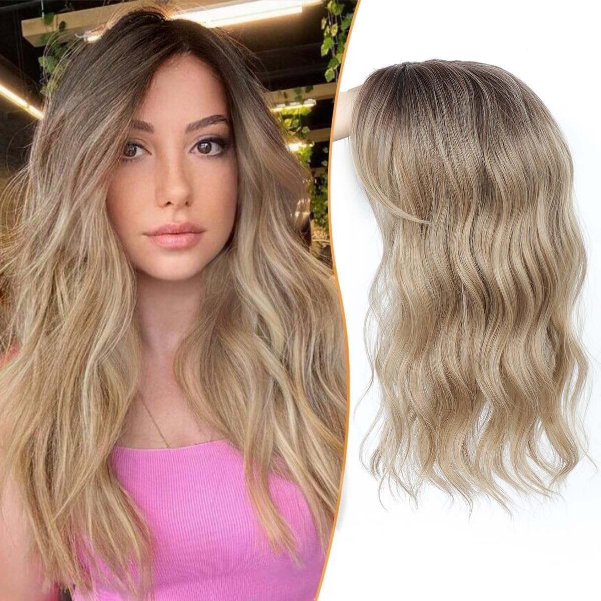 Viora Wavy Hair Topper | Seamless, Lightweight Volume Extension for Women - Hartwella