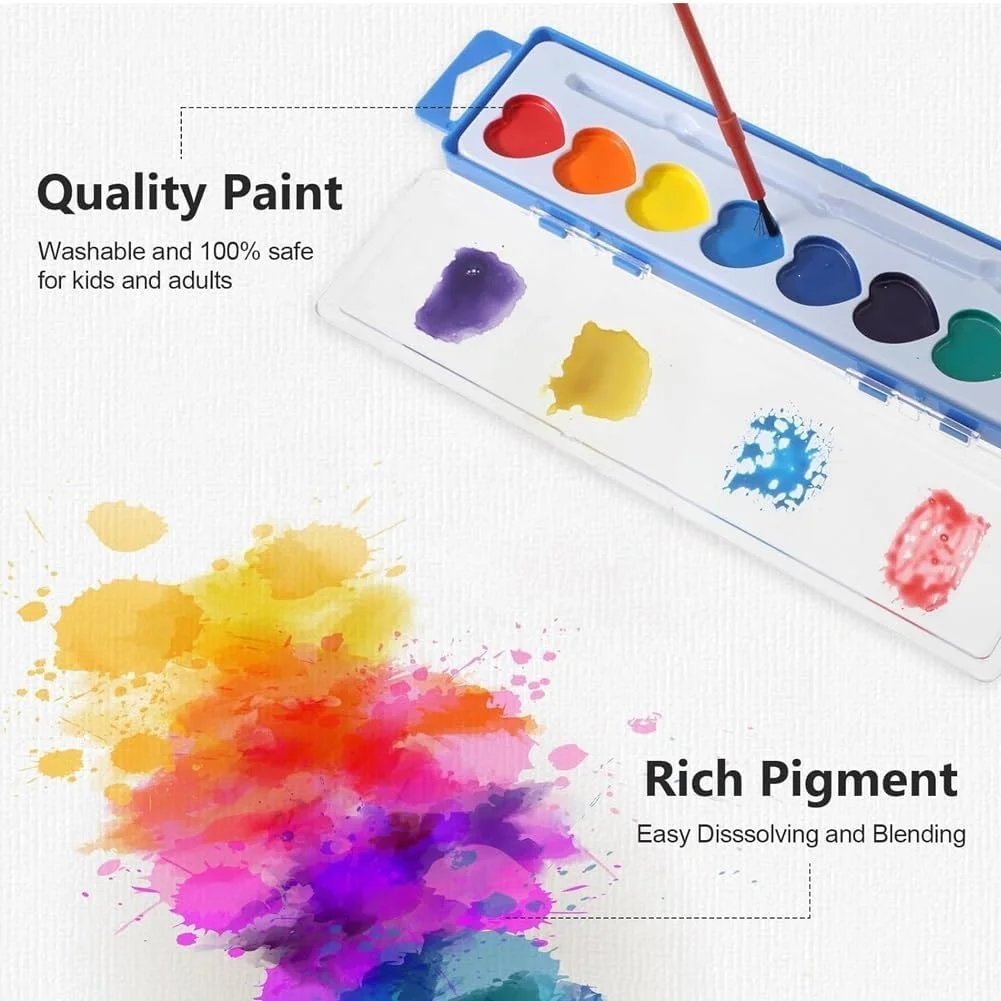 Viva Mini Watercolor Paint Set | Heart-Shaped, Beginner-Friendly - Hartwella
