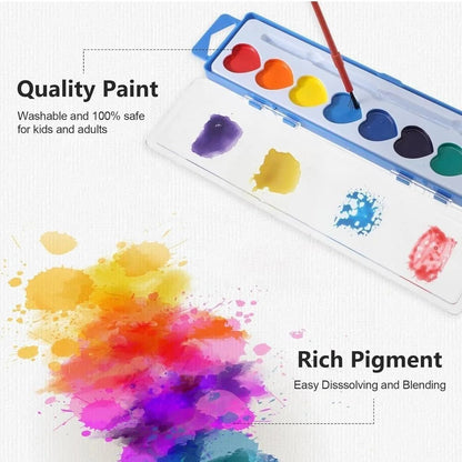 Viva Mini Watercolor Paint Set | Heart-Shaped, Beginner-Friendly - Hartwella