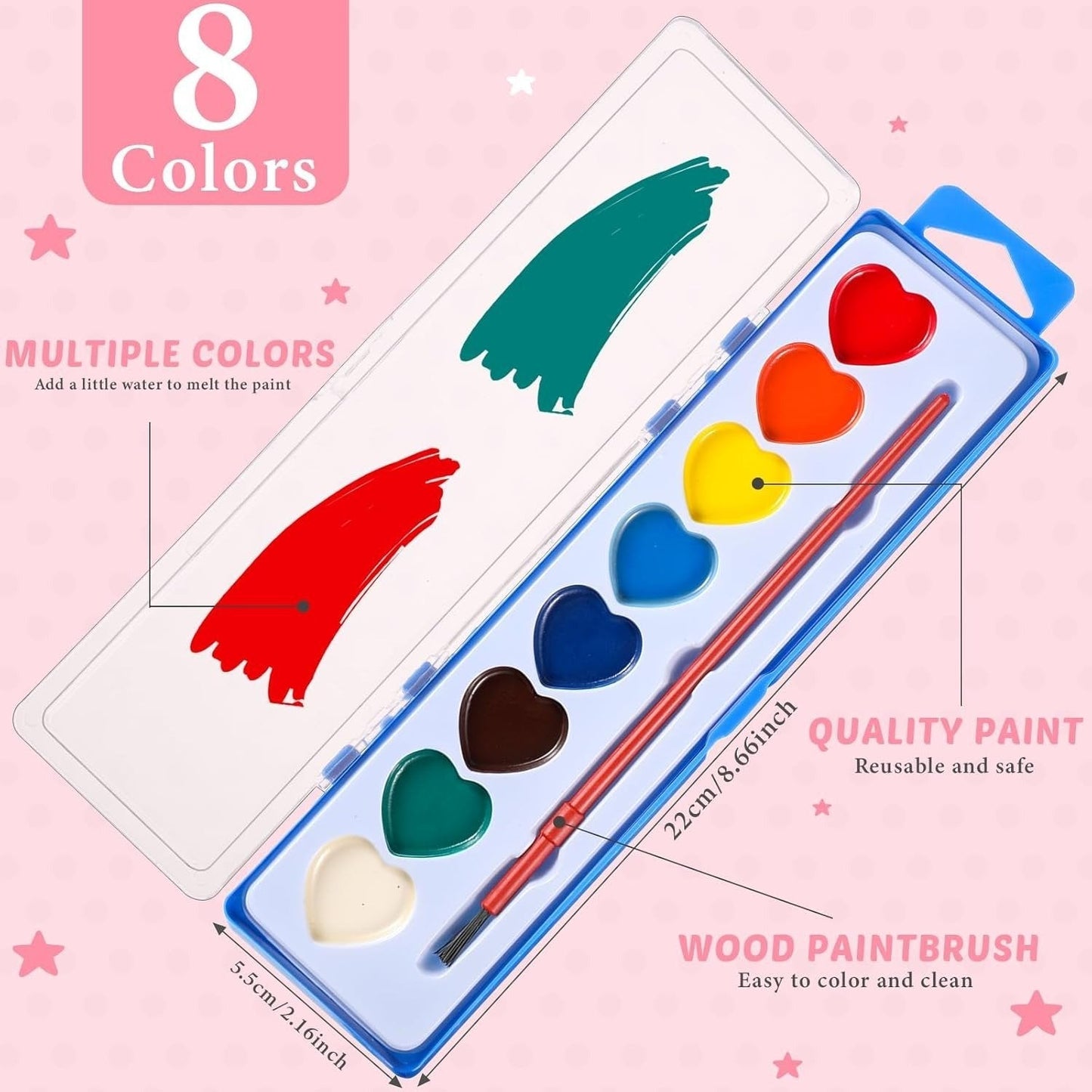 Viva Mini Watercolor Paint Set | Heart-Shaped, Beginner-Friendly - Hartwella