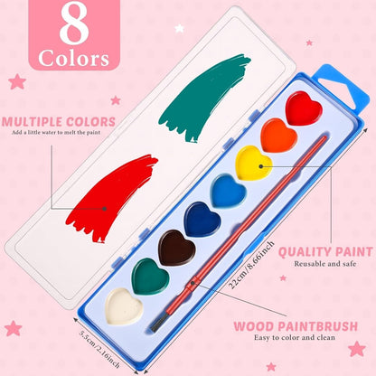 Viva Mini Watercolor Paint Set | Heart-Shaped, Beginner-Friendly - Hartwella