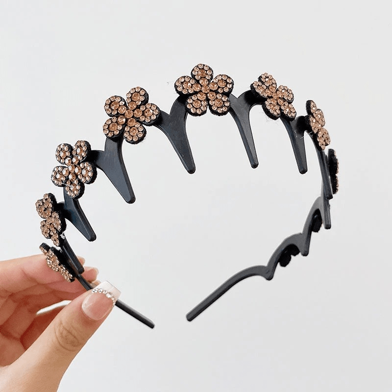 Viva Wavy Headband Set | Rhinestone Butterfly Design for Women - Hartwella