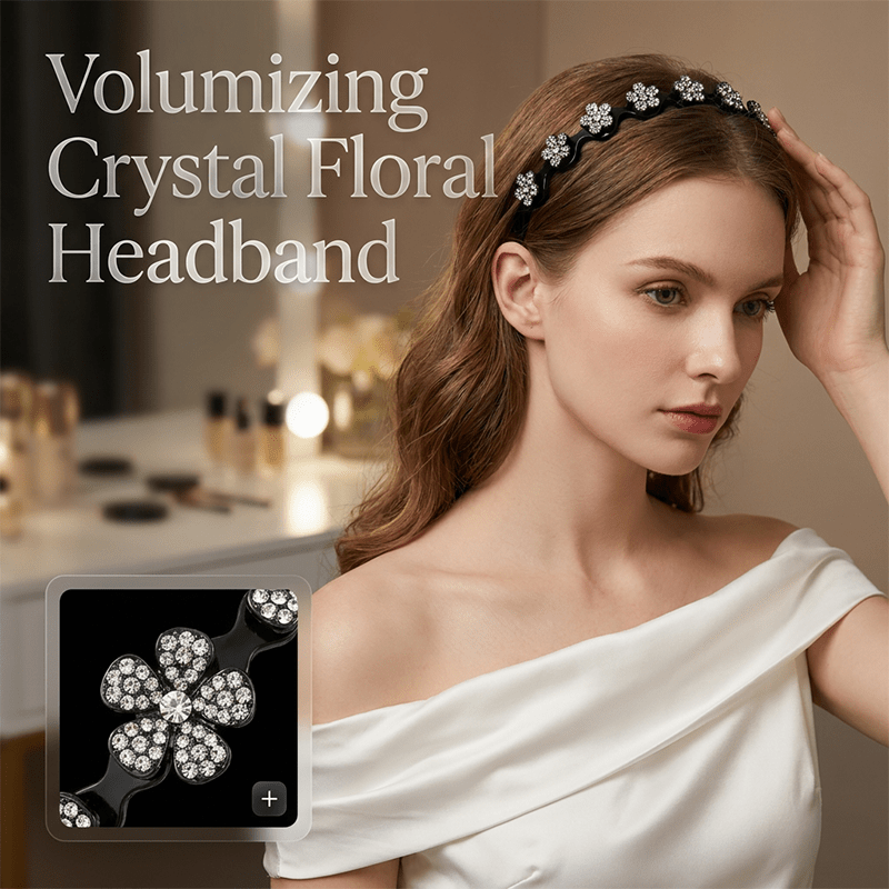 Viva Wavy Headband Set | Rhinestone Butterfly Design for Women - Hartwella