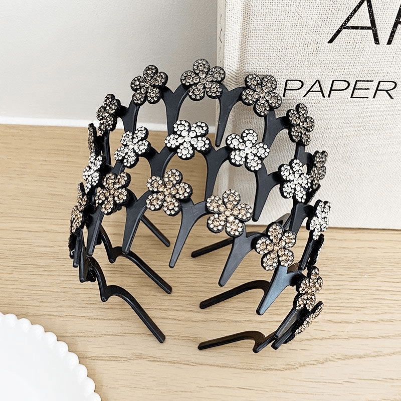 Viva Wavy Headband Set | Rhinestone Butterfly Design for Women - Hartwella