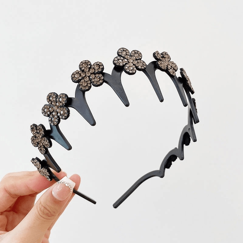 Viva Wavy Headband Set | Rhinestone Butterfly Design for Women - Hartwella