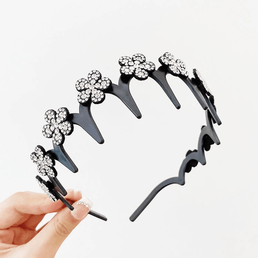 Viva Wavy Headband Set | Rhinestone Butterfly Design for Women - Hartwella