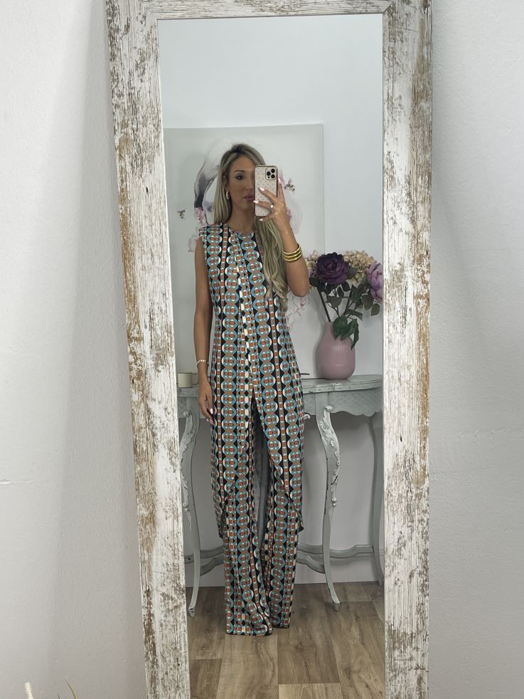 Vivianhan Abstract Printed Suit | Comfy Cotton Blend - Hartwella