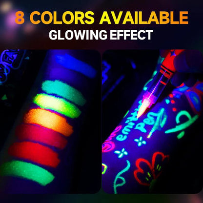 Vivid Glow Markers Set | UV Reactive, Skin - Safe - Hartwella