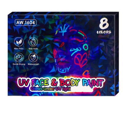 Vivid Glow Markers Set | UV Reactive, Skin - Safe - Hartwella
