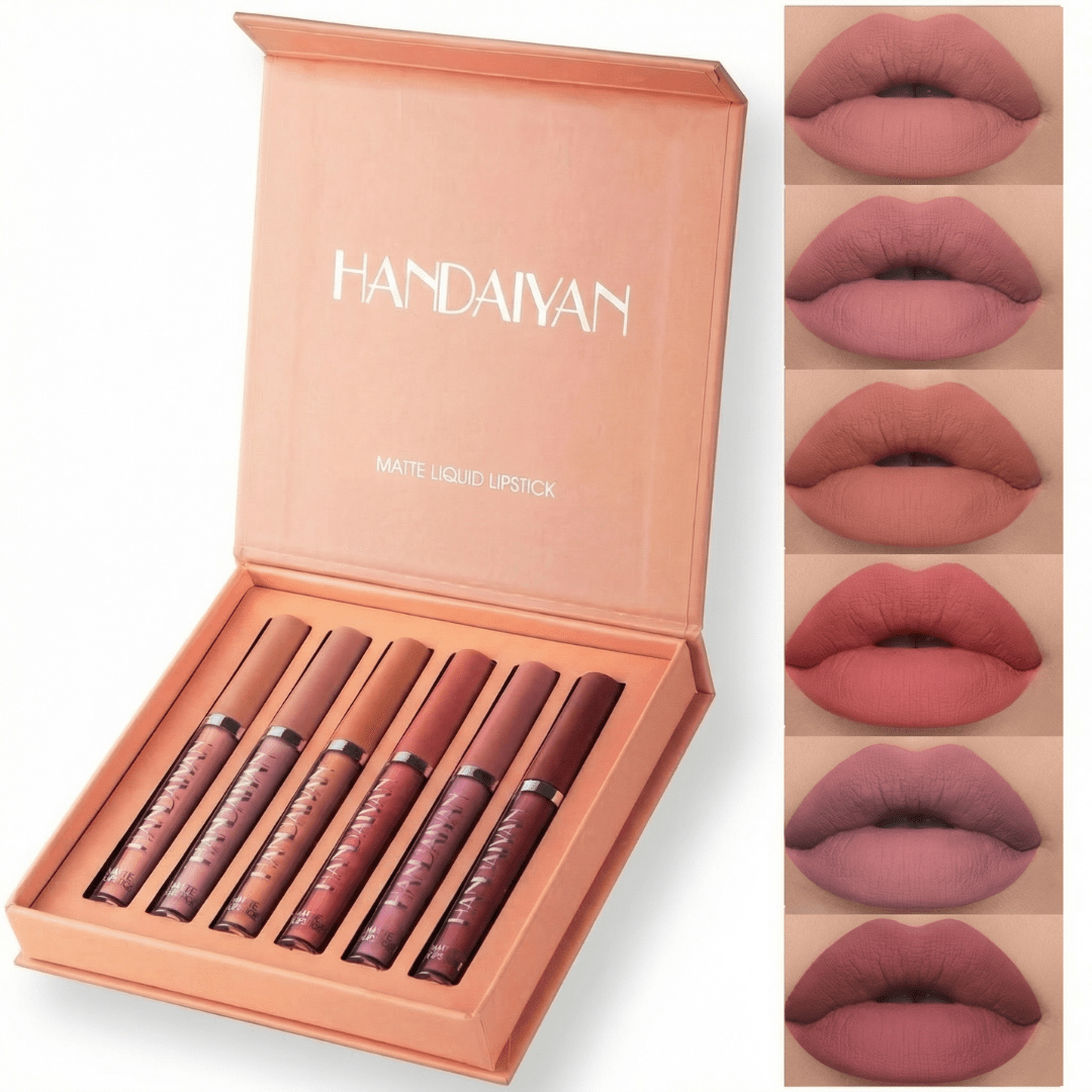 Vivid Velvet Lip Set | Long-Lasting Matte Lipstick Gift Set, 6 Shades - Hartwella