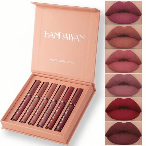 Vivid Velvet Lip Set | Long-Lasting Matte Lipstick Gift Set, 6 Shades - Hartwella