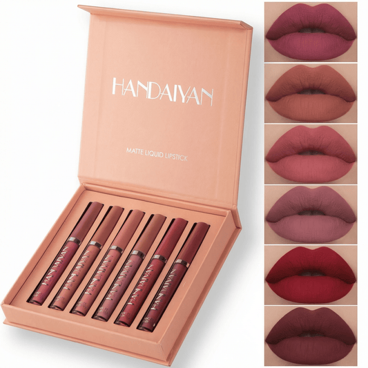 Vivid Velvet Lip Set | Long-Lasting Matte Lipstick Gift Set, 6 Shades - Hartwella