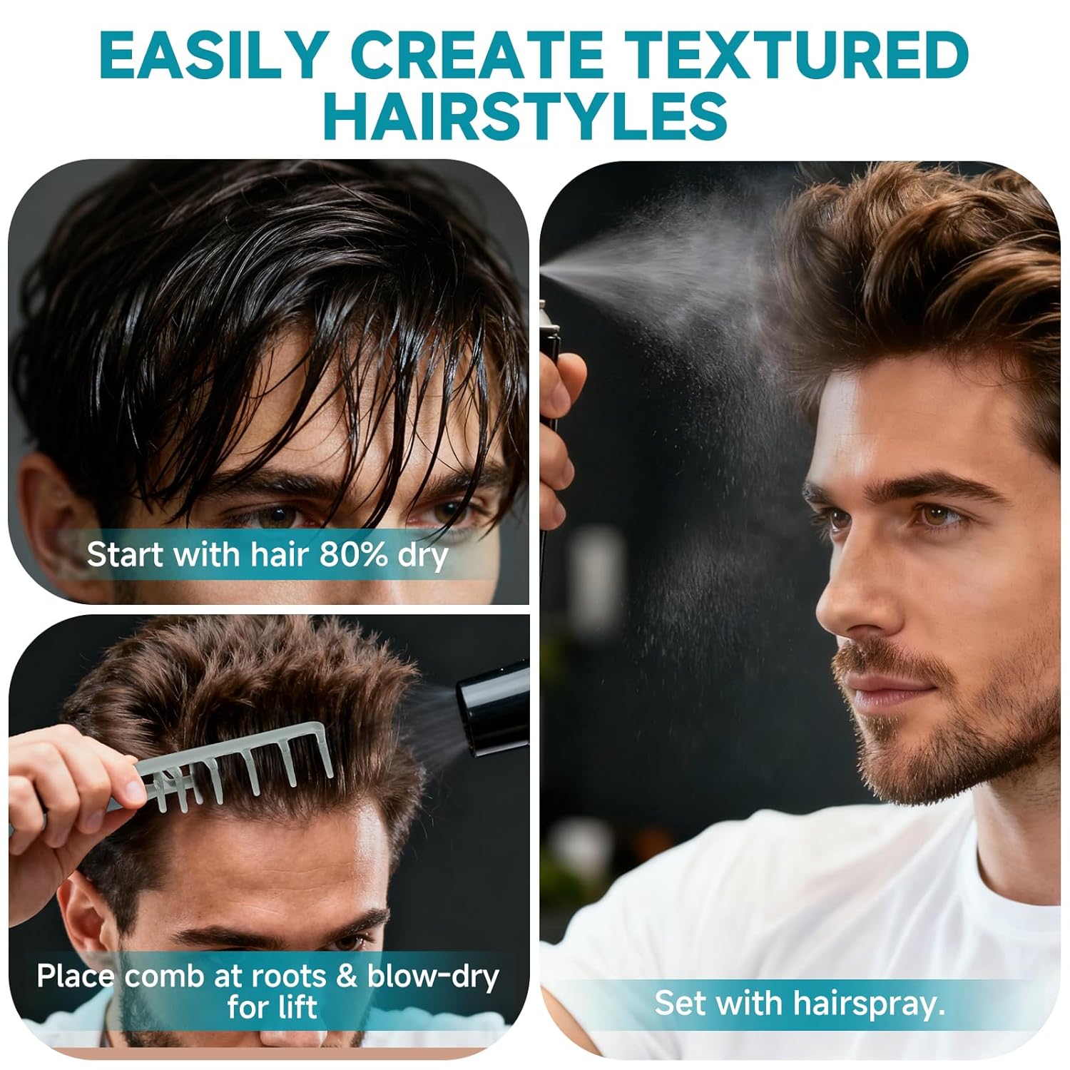 Volumax Volumizing Comb | Wide Tooth, Fluffy Texture - Hartwella