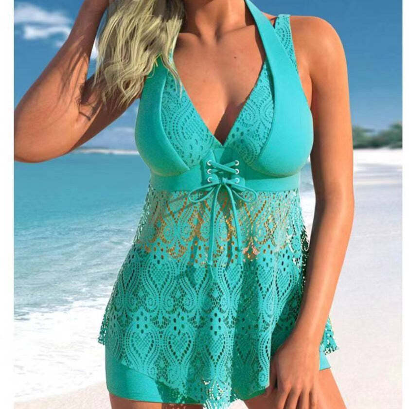 Wanda Tankini Set | Lace Detail, Comfortable Fit - Hartwella