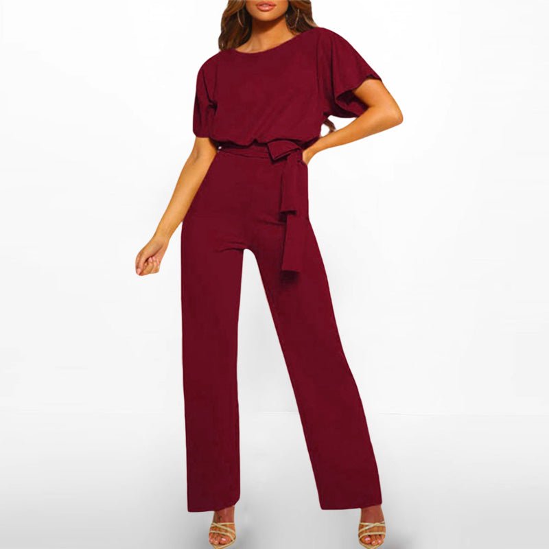 Wanda Wide Leg Jumpsuit | High Waist, Breathable Design - Hartwella