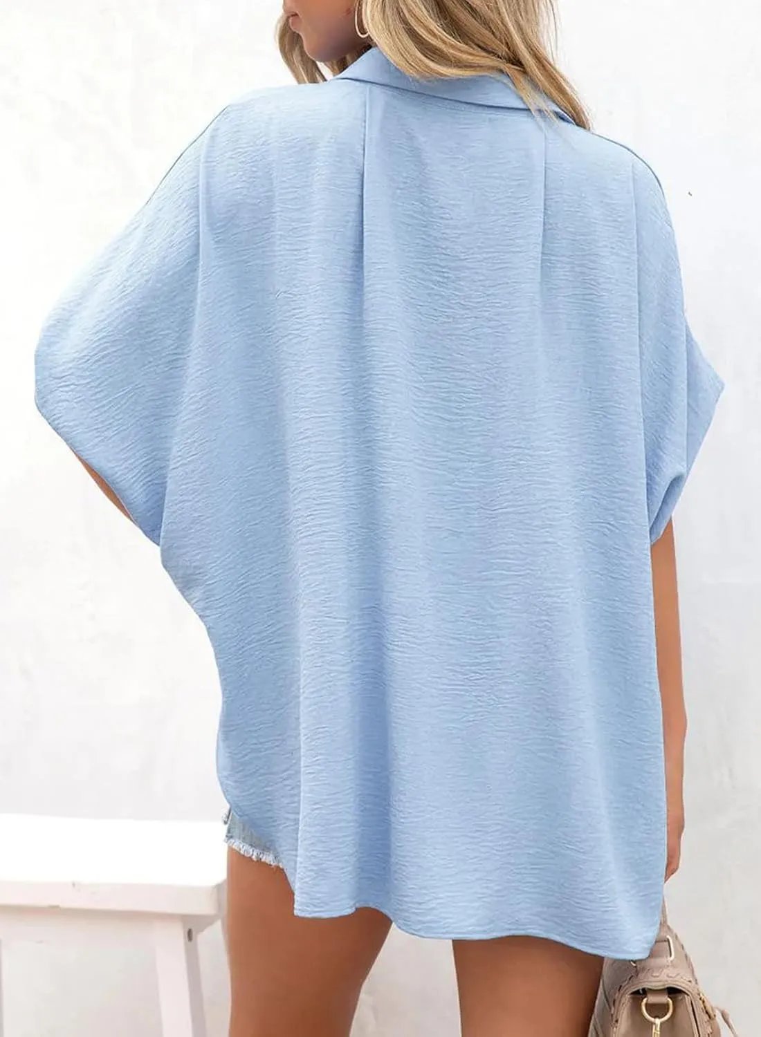 Wanda Women's Blouse | Oversized V-Neck, Soft Polyester - Hartwella