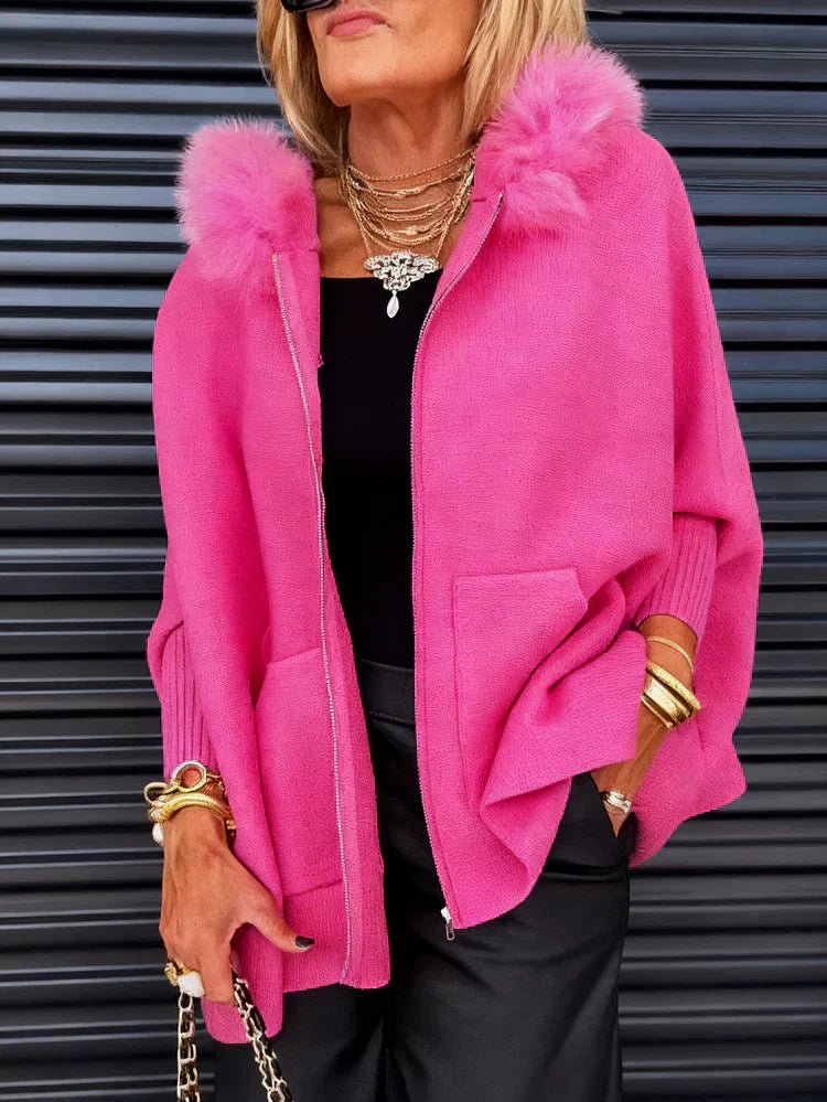 Wanda Women's Coat | Faux Fur Hood, Relaxed Fit Winter Outerwear - Hartwella