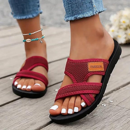 Wander Black Flat Sandals | Comfortable Open Toe Design for Women - Hartwella