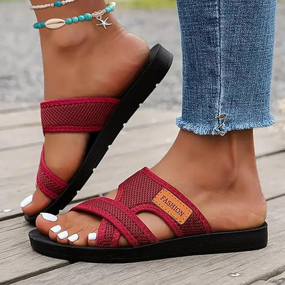Wander Black Flat Sandals | Comfortable Open Toe Design for Women - Hartwella