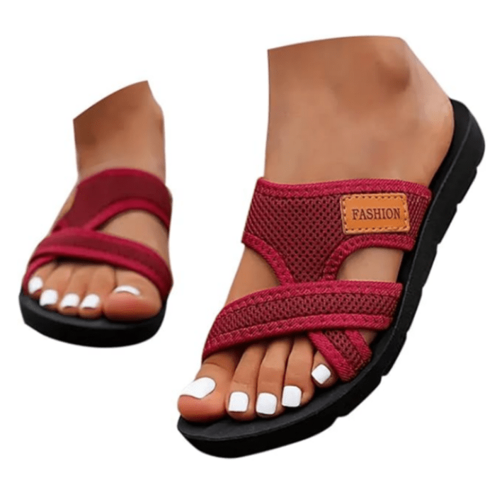 Wander Black Flat Sandals | Comfortable Open Toe Design for Women - Hartwella