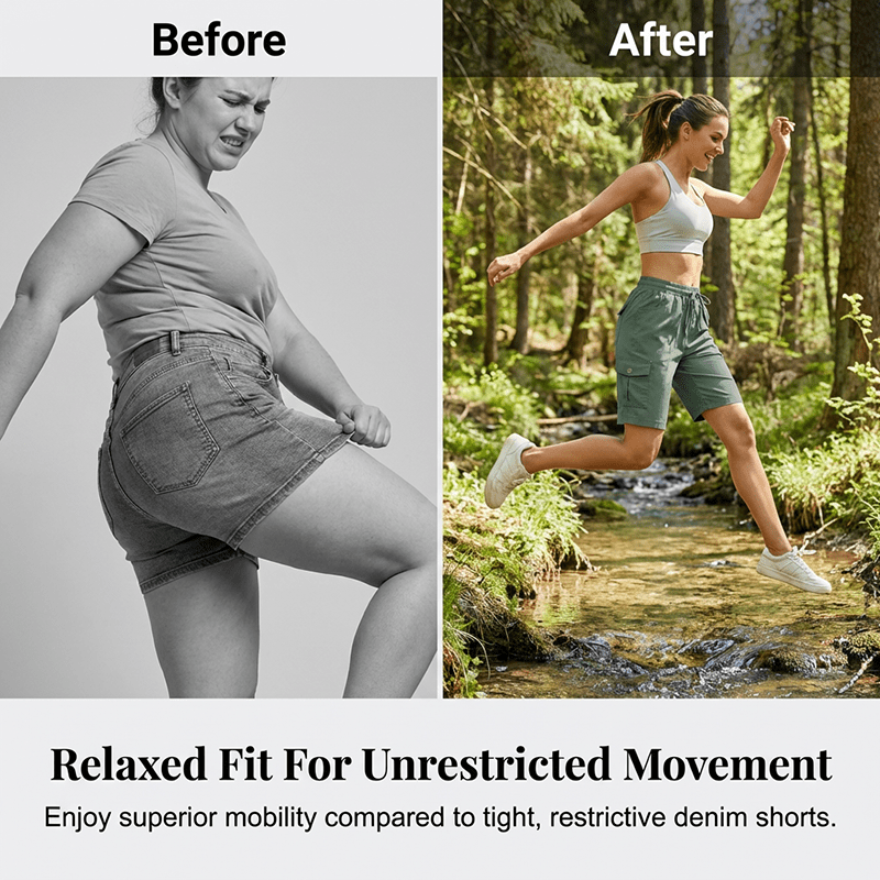 Wander Women's Cargo Shorts | Quick - Dry, UPF 50+, Multiple Pockets - Hartwella