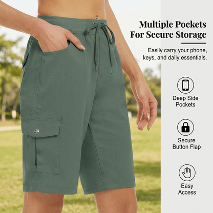 Wander Women's Cargo Shorts | Quick - Dry, UPF 50+, Multiple Pockets - Hartwella
