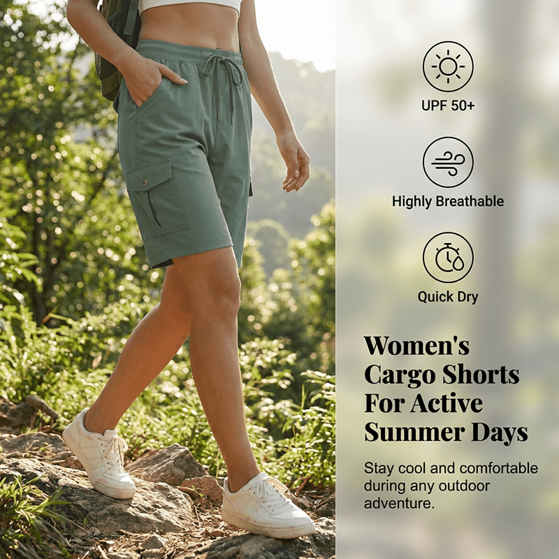 Wander Women's Cargo Shorts | Quick - Dry, UPF 50+, Multiple Pockets - Hartwella