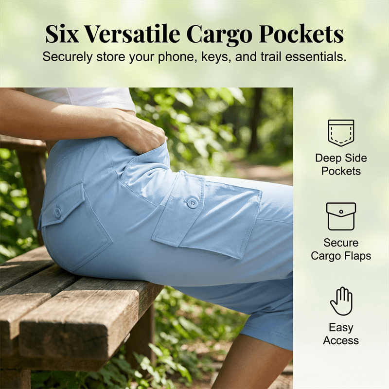 Wanderlust Cargo Capris | Lightweight, Breathable - Hartwella