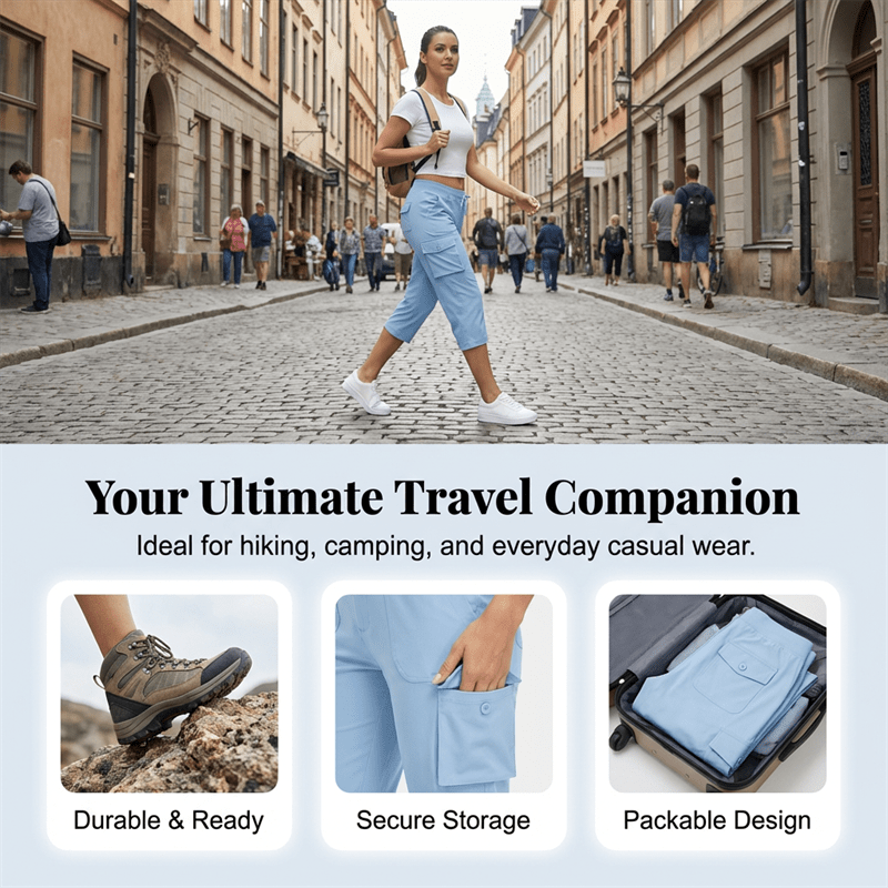 Wanderlust Cargo Capris | Lightweight, Breathable - Hartwella