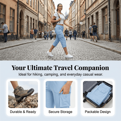 Wanderlust Cargo Capris | Lightweight, Breathable - Hartwella
