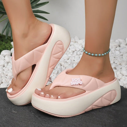 Wava Summer Flip Flops Women | Color - Block Design, Soft Platform - Hartwella