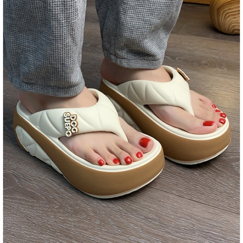 Wava Summer Flip Flops Women | Color - Block Design, Soft Platform - Hartwella