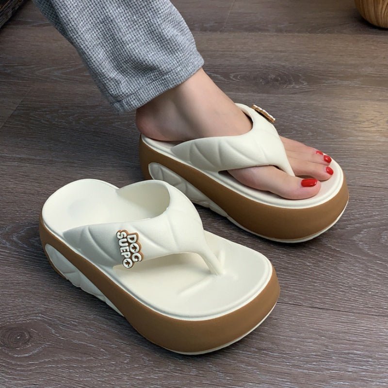 Wava Summer Flip Flops Women | Color - Block Design, Soft Platform - Hartwella