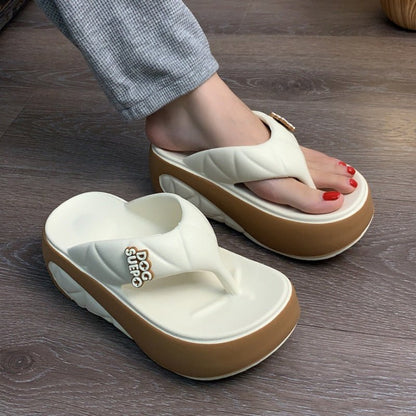 Wava Summer Flip Flops Women | Color - Block Design, Soft Platform - Hartwella